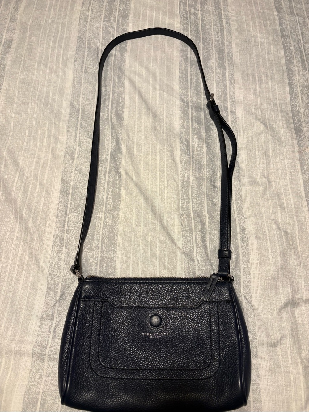 Marc Jacobs Navy Pebbled Leather Crossbody Bag